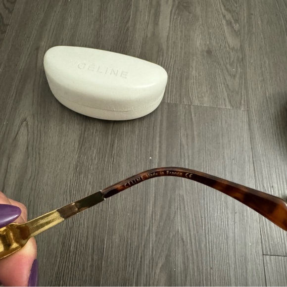 Celine TRIOMPHE METAL 04 SUNGLASSES IN METAL Gold Green New - Picture 10 of 16